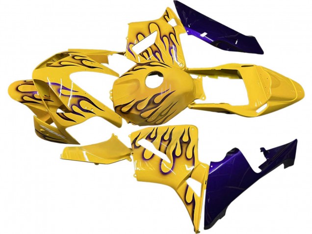 Migliori Carena Moto Honda CBR600RR 2003-2004 - Giallo Nero Fiamma