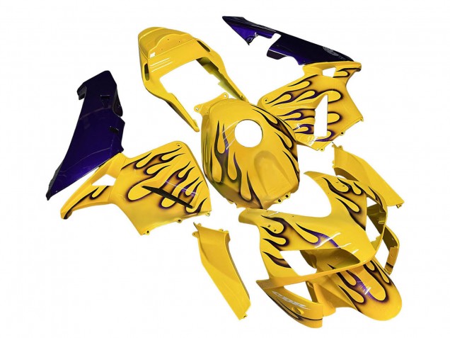 Migliori Carena Moto Honda CBR600RR 2003-2004 - Giallo Nero Fiamma
