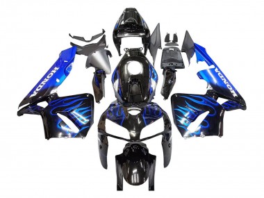 Migliori Carena Moto Honda CBR600RR 2005-2006 - Nero Lucido Blu Fiamma