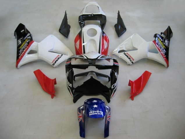 Migliori Carena Moto Honda CBR600RR 2005-2006 - Rosso Bianco Blu DENSO