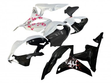 Migliori Carena Moto Honda CBR600RR 2007-2008 - Bianco Fiore di Ciliegio Nero Lucido Diviso