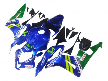 Migliori Carena Moto Honda CBR600RR 2007-2008 - Blu Verde MoviStar Castrol