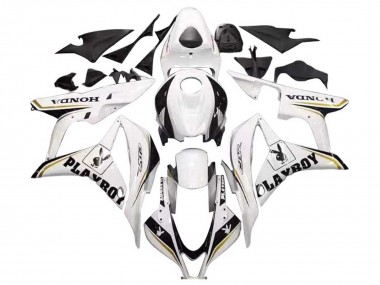 Migliori Carena Moto Honda CBR600RR 2007-2008 - Bianco Oro Nero Lucido Playboy
