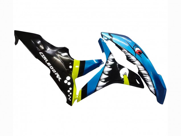 Migliori Carena Moto Honda CBR600RR 2007-2008 - Verde Giallo Nero Lucido Squalo 46