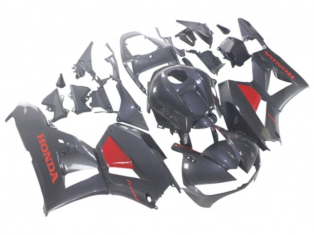 Migliori Carena Moto Honda CBR600RR 2013-2023 - Nero Fibra di Carbonio Rosso