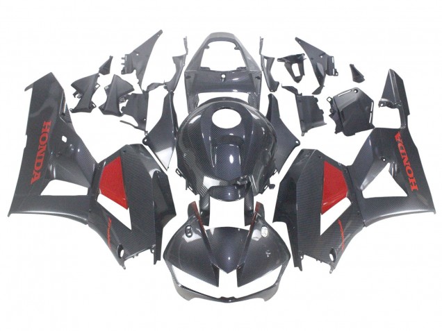 Migliori Carena Moto Honda CBR600RR 2013-2023 - Nero Fibra di Carbonio Rosso