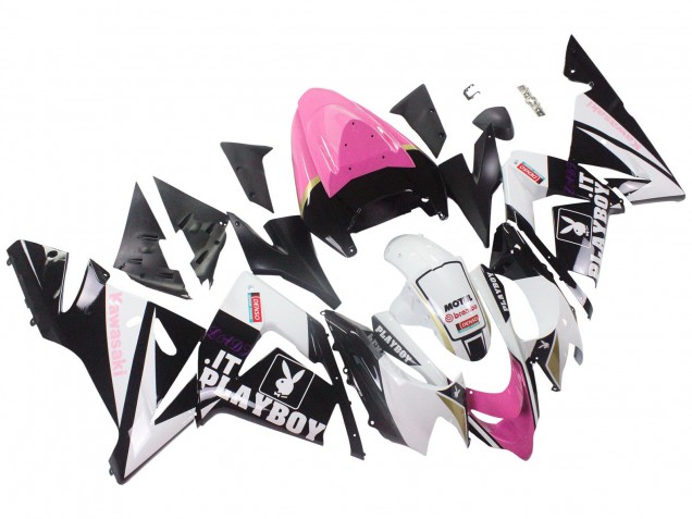 Migliori Carena Moto Kawasaki ZX10R 2004-2005 - Nero Rosa Bianco Playboy Motul