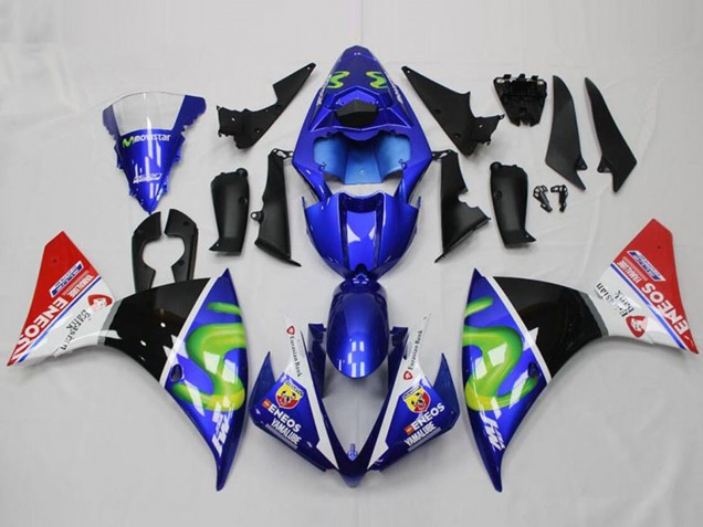 Migliori Carena Moto Yamaha YZF R1 2012-2014 - Blu Bianco Rosso Nero Lucido Verde ENEOS Yamalube