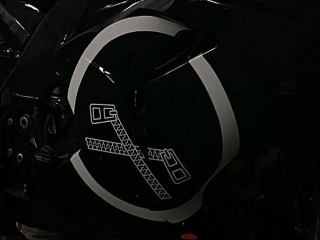 Migliori Carena Moto Kawasaki ZX10R 2006-2007 - Nero Lucido Bianco Circle