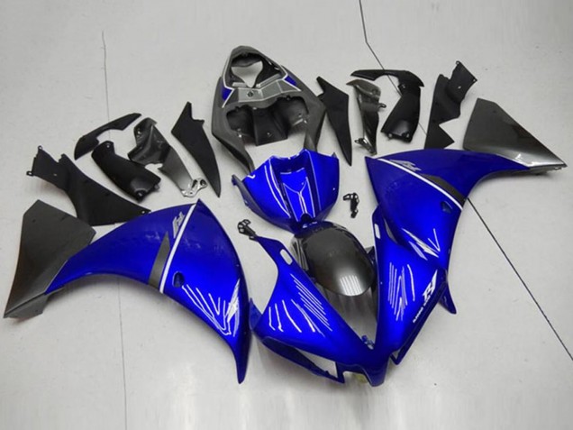 Migliori Carena Moto Yamaha YZF R1 2012-2014 - Blu Bianco Nero Lucido