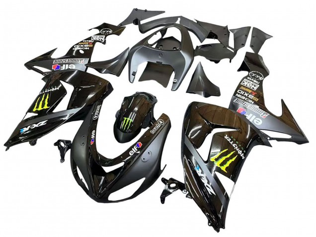 Migliori Carena Moto Kawasaki ZX10R 2006-2007 - Grigio Giallo Nero Lucido Mostro Elf