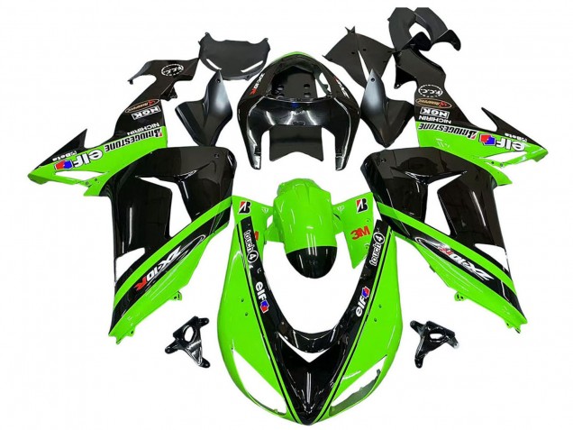 Migliori Carena Moto Kawasaki ZX10R 2006-2007 - Verde Nero Elf Touch4 3M