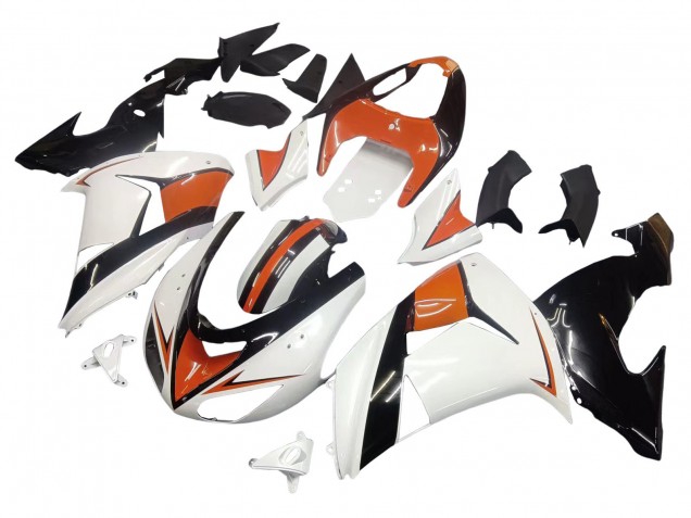 Migliori Carena Moto Kawasaki ZX10R 2006-2007 - Bianco Arancia Nero