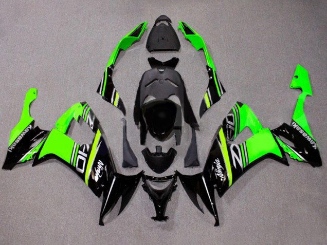 Migliori Carena Moto Kawasaki ZX10R 2008-2010 - Verde Bianco Nero Lucido