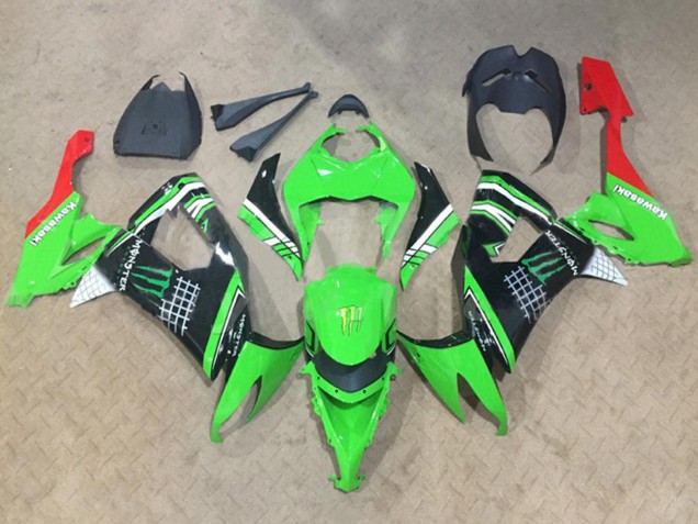 Migliori Carena Moto Kawasaki ZX10R 2008-2010 - Verde Bianco Nero Rosso Mostro