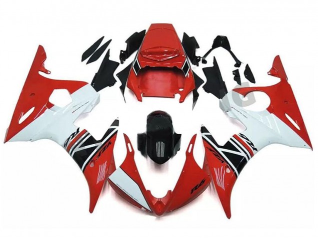 Migliori Carena Moto Yamaha YZF R6 2003-2004 - Rosso Bianco Nero Lucido