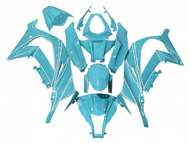 Migliori Carena Moto Kawasaki ZX10R 2008-2010 - Azzurro Chiaro Bianco Linea