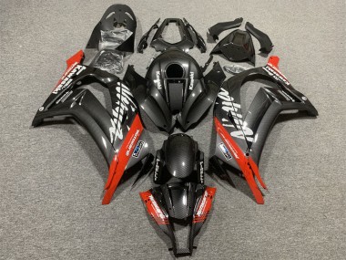 Migliori Carena Moto Kawasaki ZX10R 2008-2010 - Nero Fibra di Carbonio Rosso