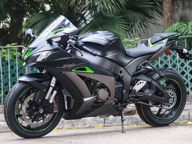 Migliori Carena Moto Kawasaki ZX10R 2011-2015 - Nero Opaco Verde Bianco Honeycomb