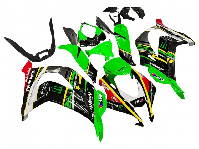 Migliori Carena Moto Kawasaki ZX10R 2016-2020 - Verde Giallo Rosso Nero Elf Mostro