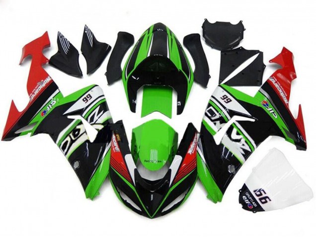 Migliori Carena Moto Kawasaki ZX10R 2006-2007 - Verde Bianco Rosso Nero 66