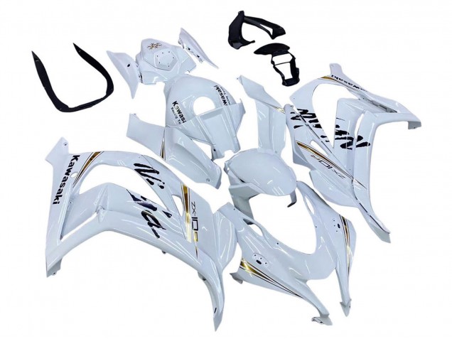 Migliori Carena Moto Kawasaki ZX10R 2016-2020 - Bianco Oro Nero