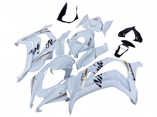 Migliori Carena Moto Kawasaki ZX10R 2016-2020 - Bianco Oro Nero