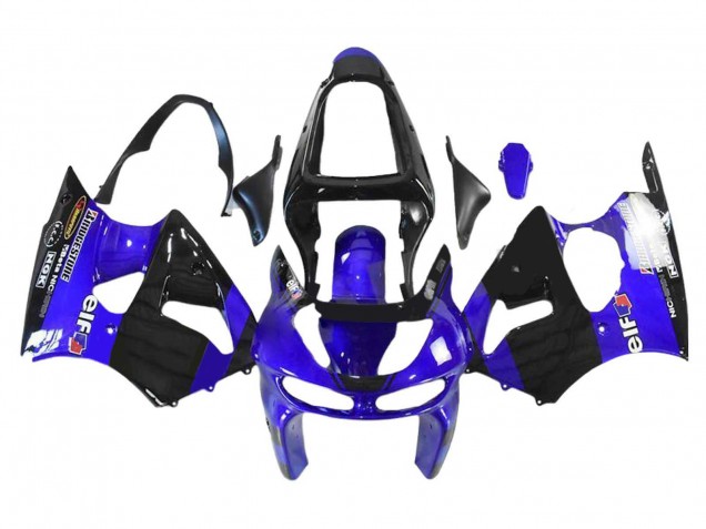 Migliori Carena Moto Kawasaki ZX6R 1998-1999 - Blu Nero Lucido Elf Bridgestone