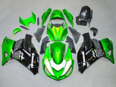 Migliori Carena Moto Kawasaki ZX14R ZZR1400 2006-2011 - Verde Bianco Nero Lucido