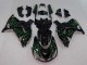 Migliori Carena Moto Kawasaki ZX14R ZZR1400 2006-2011 - Nero Lucido Verde Fiamma