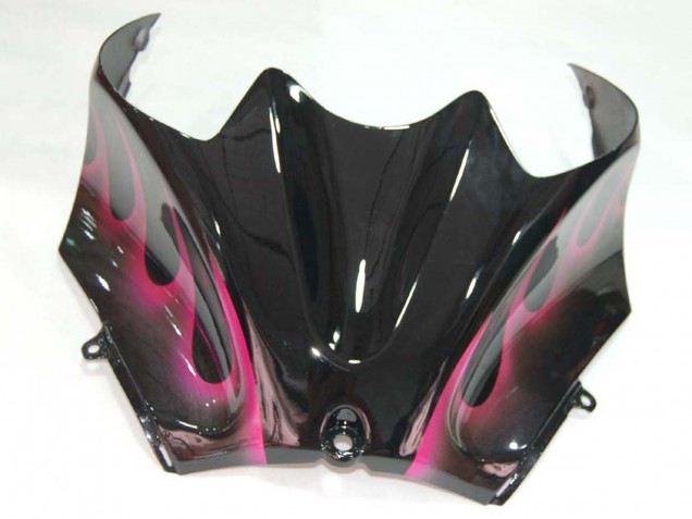 Migliori Carena Moto Kawasaki ZX14R ZZR1400 2006-2011 - Nero Lucido Rosso Rosa Fiamma
