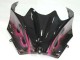 Migliori Carena Moto Kawasaki ZX14R ZZR1400 2006-2011 - Nero Lucido Rosso Rosa Fiamma