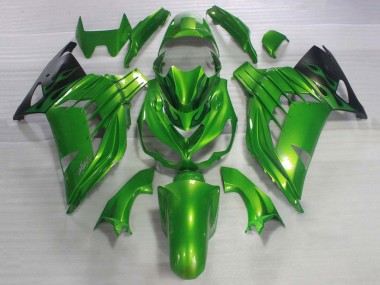 Migliori Kit Carena Moto ABS Kawasaki ZX14R ZZR1400 2006-2011 - Verde Nero Lucido