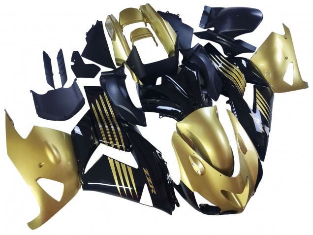 Migliori Carena Moto Kawasaki ZX14R ZZR1400 2006-2011 - Oro Nero