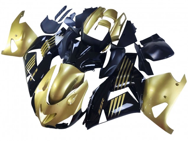 Migliori Carena Moto Kawasaki ZX14R ZZR1400 2006-2011 - Oro Nero