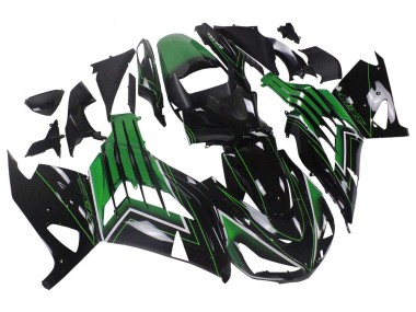 Migliori Carena Moto Kawasaki ZX14R ZZR1400 2012-2024 - Verde Nero Lucido Banda