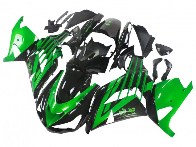 Migliori Kit Carena Moto Kawasaki ZX14R ZZR1400 2012-2024 - Verde Nero Lucido