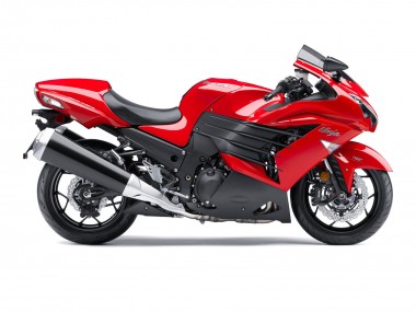 Migliori Carena Moto Kawasaki ZX14R ZZR1400 2012-2024 - Rosso Nero Opaco