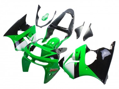 Migliori Carena Moto Kawasaki ZX6R 1998-1999 - Verde Bianco Nero Lucido