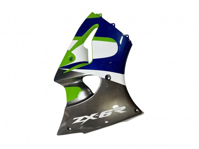 Migliori Carena Moto Kawasaki ZX6R 1998-1999 - Verde Bianco Blu Argento Nero Lucido