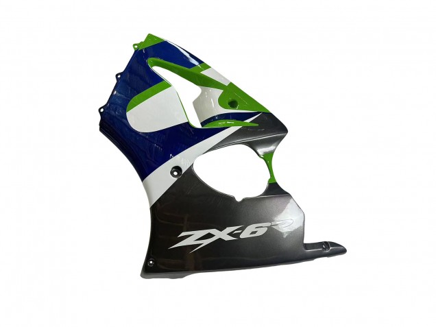 Migliori Carena Moto Kawasaki ZX6R 1998-1999 - Verde Bianco Blu Argento Nero Lucido
