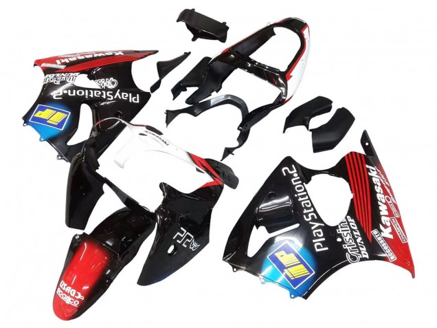 Migliori Carena Moto Kawasaki ZX6R 2000-2002 - Nero Lucido Rosso Blu Rosso PlayStation 2