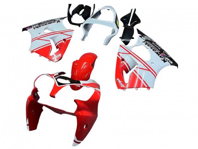 Migliori Carena Moto Kawasaki ZX6R 2000-2002 - Bianco Rosso Nero