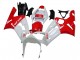 Migliori Carena Moto Kawasaki ZX6R 2003-2004 - Bianco Rosso