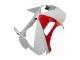 Migliori Carena Moto Kawasaki ZX6R 2003-2004 - Bianco Rosso