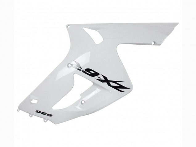 Migliori Carena Moto Kawasaki ZX6R 2003-2004 - Bianco Nero Decals