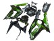 Migliori Carena Moto Kawasaki ZX6R 2003-2004 - Nero Lucido Verde Fiamma
