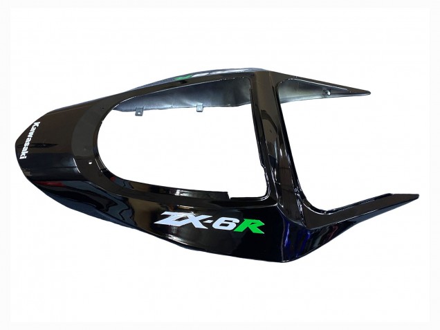 Migliori Carena Moto Kawasaki ZX6R 2003-2004 - Nero Lucido Verde Fiamma