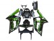 Migliori Carena Moto Kawasaki ZX6R 2003-2004 - Nero Lucido Verde Fiamma