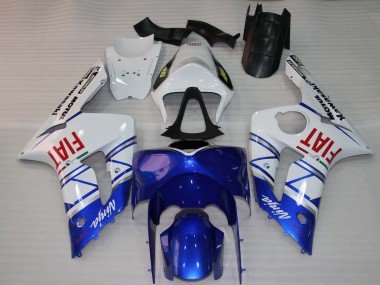 Migliori Carena Moto Kawasaki ZX6R 2003-2004 - Bianco Blu Rosso Fiat
